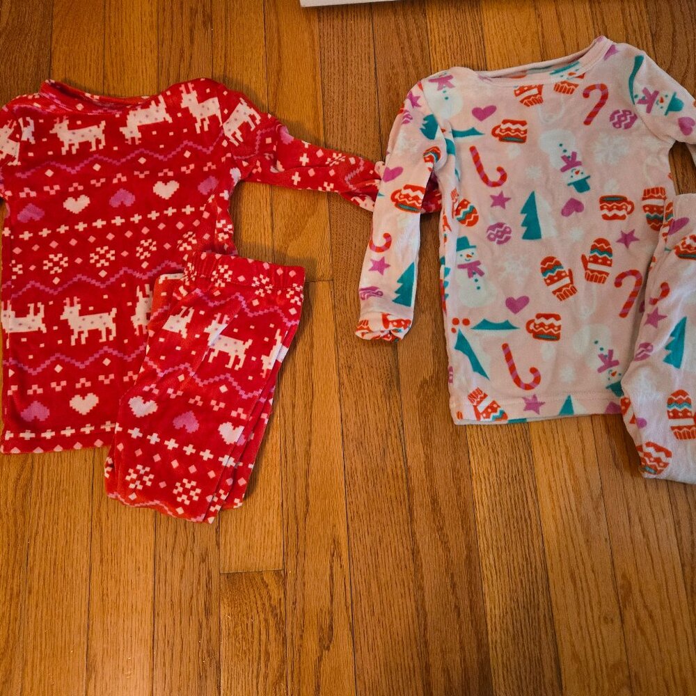 Girls size 2T set of two pairs holiday pajamas from Cat and Jack